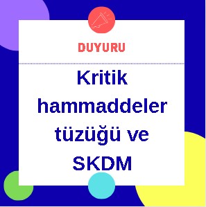 Kritik hammaddeler tüzüğü ve SKDM